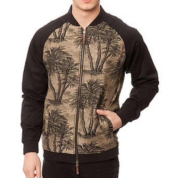 ZANEROBE Kapu BOMBER Palm CAMO Print  ZIP Pocket JACKET L - Picture 2 of 4